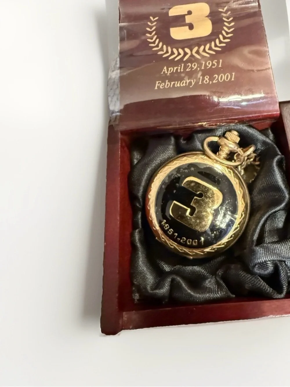 Dale Earnhardt #3 Pocket Watch in Wooden Case New Never Used